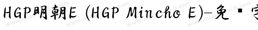HGP明朝E (HGP Mincho E)字体转换